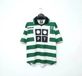 Camisa Sporting Clube de Portugal I 2000/2001 Retrô Branca e Verde Masculina Reebok