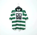 Camisa Sporting Clube de Portugal I 2000/2001 Retrô Branca e Verde Masculina Reebok