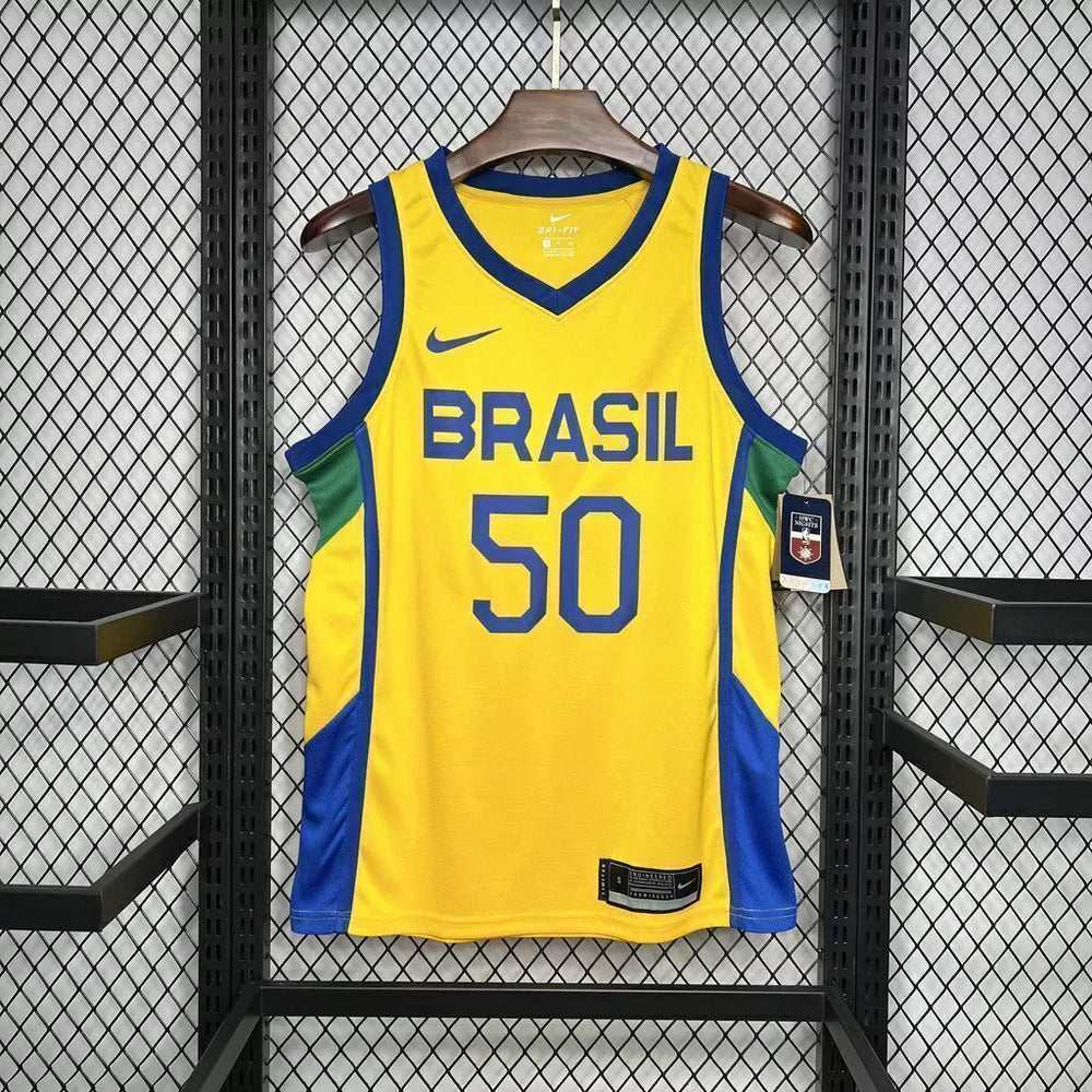 Regata Seleção Brasileira de Basquete 23/24 Amarela Masculina Nike