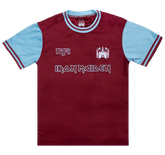 Camisa West Ham x Iron Maiden 50 Anos Azul e Vermelha IMFC