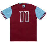 Camisa West Ham x Iron Maiden 50 Anos Azul e Vermelha