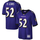 Camisa NFL Baltimore Ravens Throwback Ray Lewis #52 Retrô Roxa Mitchell & Ness
