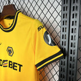 Conjunto Infantil Wolverhampton Wanderers I 24/25 Amarelo Sudu