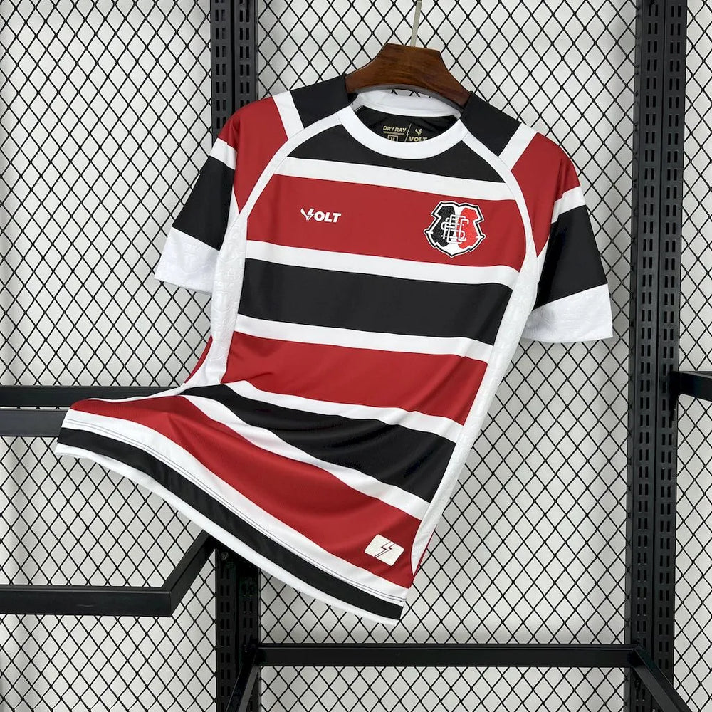 Camisa Santa Cruz I 25/26 Vermelha Preta e Branca Masculina Volt