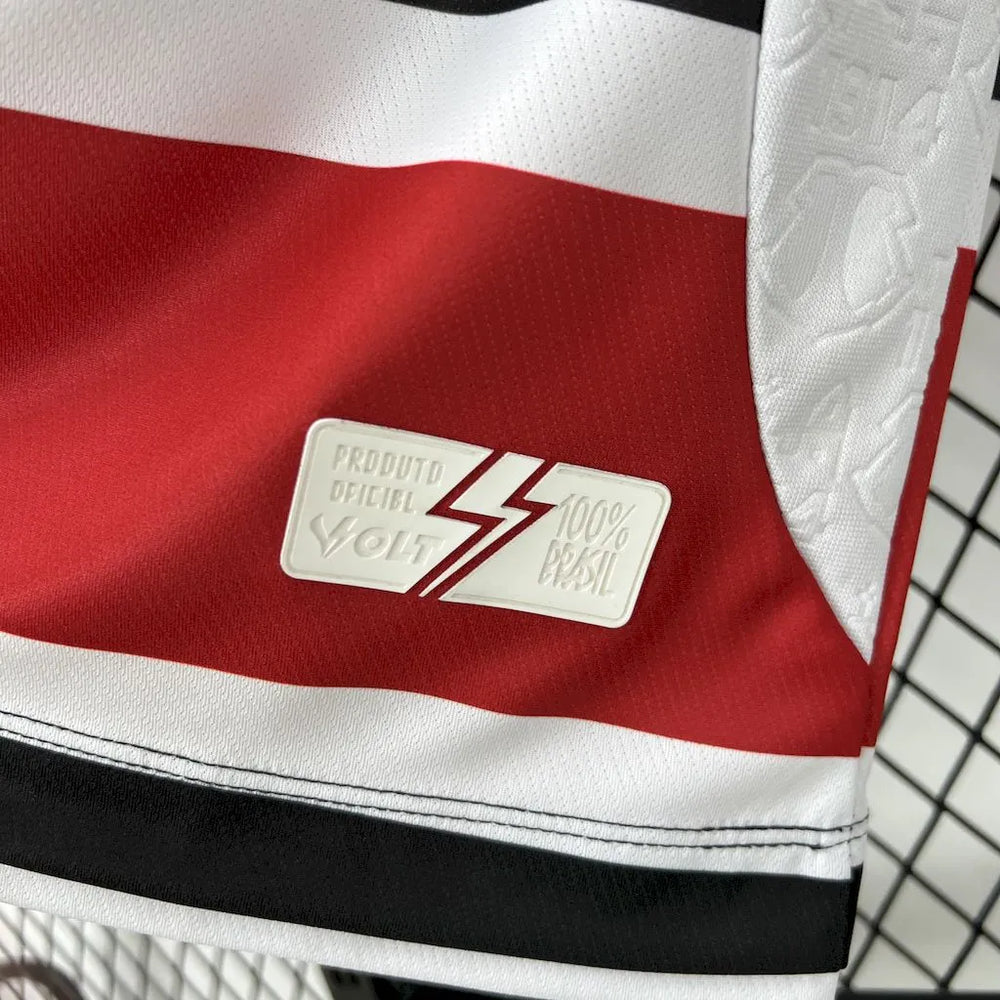 Camisa Santa Cruz I 25/26 Vermelha Preta e Branca Masculina Volt