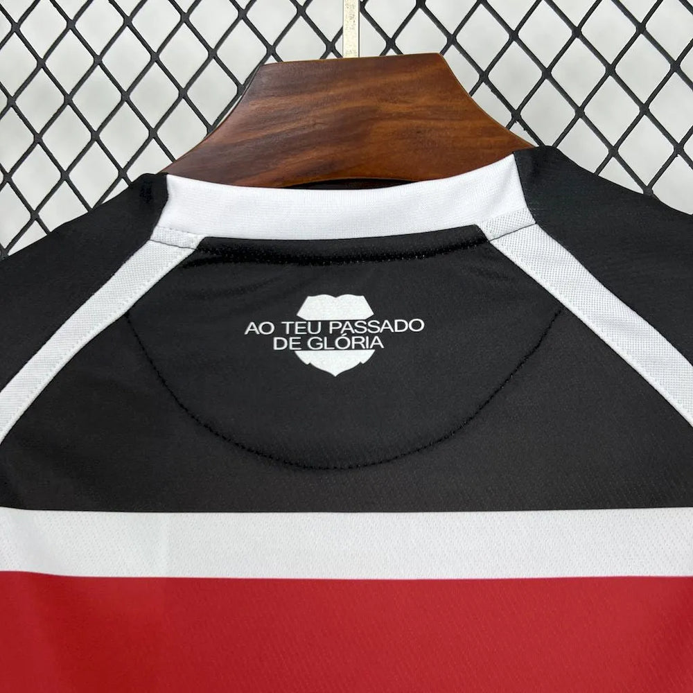 Camisa Santa Cruz I 25/26 Vermelha Preta e Branca Masculina Volt