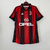 Camisa AC Milan I 1998/1999 Retrô Vermelha/Preta Masculina Adidas