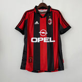 Camisa AC Milan I 1998/1999 Retrô Vermelha/Preta Masculina Adidas