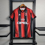 Camisa AC Milan I 1998/1999 Retrô Vermelha/Preta Masculina Adidas