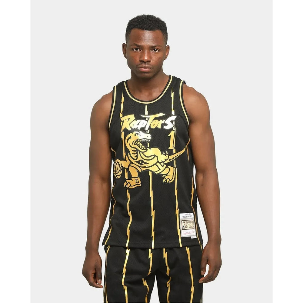 Regata Toronto Raptors Mitchell & Ness Hardwood Classics 98/99 #1 McGrady Preta - DS Sports - Artigos Esportivos