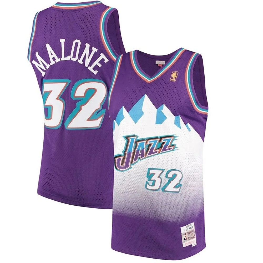 Regata Utah Jazz Mitchell & Ness Hardwood Classics 96/97 Roxa Malone #32