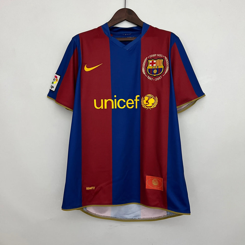 Camisa Barcelona I 2007/2008 Retrô Vermelha/Azul Masculina Nike