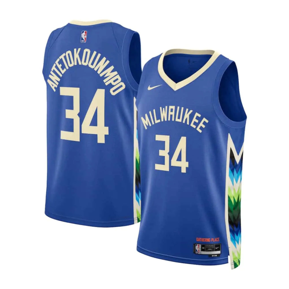 Regata Milwaukee Bucks Swingman City Edition 22/23 Azul Masculina Nike