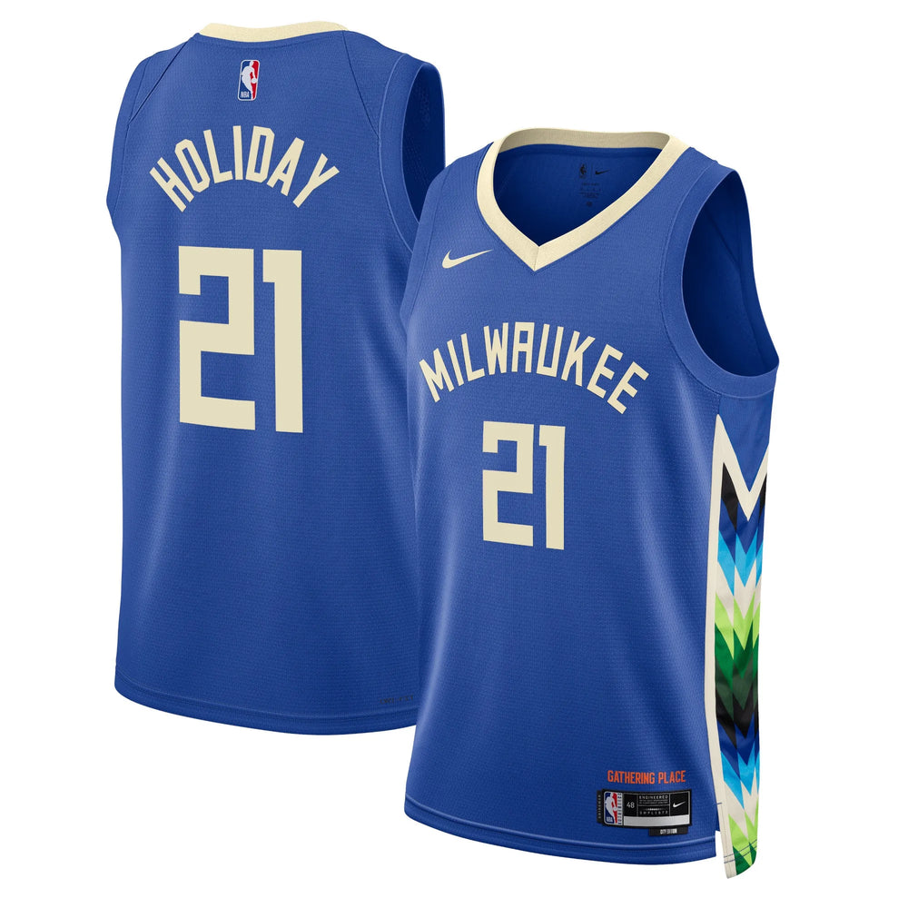 Regata Milwaukee Bucks Swingman City Edition 22/23 Azul Masculina Nike