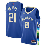 Regata Milwaukee Bucks Swingman City Edition 22/23 Azul Masculina Nike