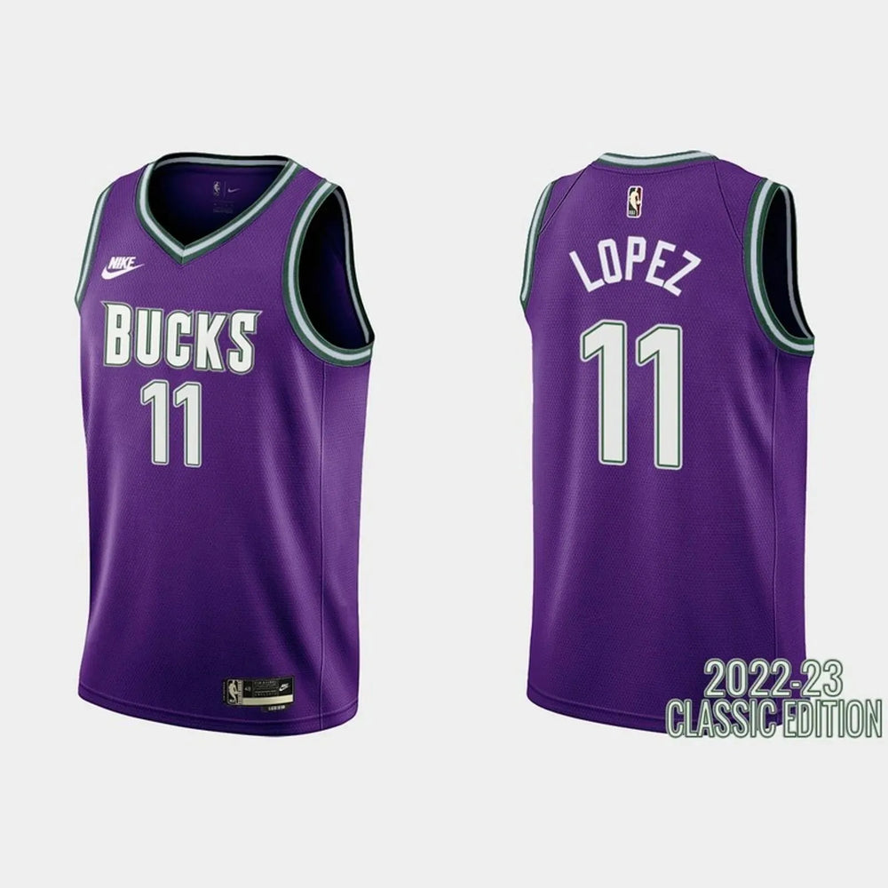 Regata Milwaukee Bucks Swingman Classic Edition 22/23 Roxa Masculina Nike