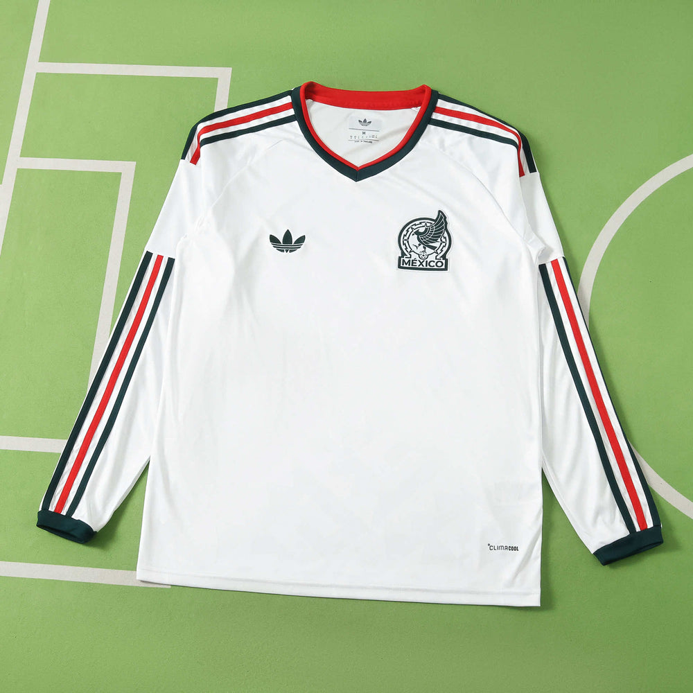 Camisa Seleção México II Copa do Mundo 2026 Manga Longa Branca Adidas
