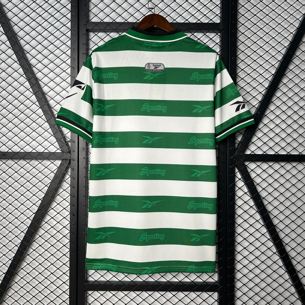 Camisa Sporting Clube de Portugal I 1999/2000 Retrô Branca/Verde Reebok