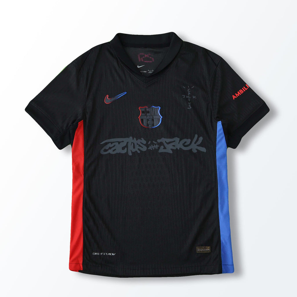 Camisa Barcelona x Travis Scott Away 2024/25 Preta Masculina