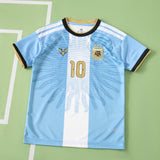 Conjunto Infantil Argentina Comemorativo Messi #10 Azul e Branco