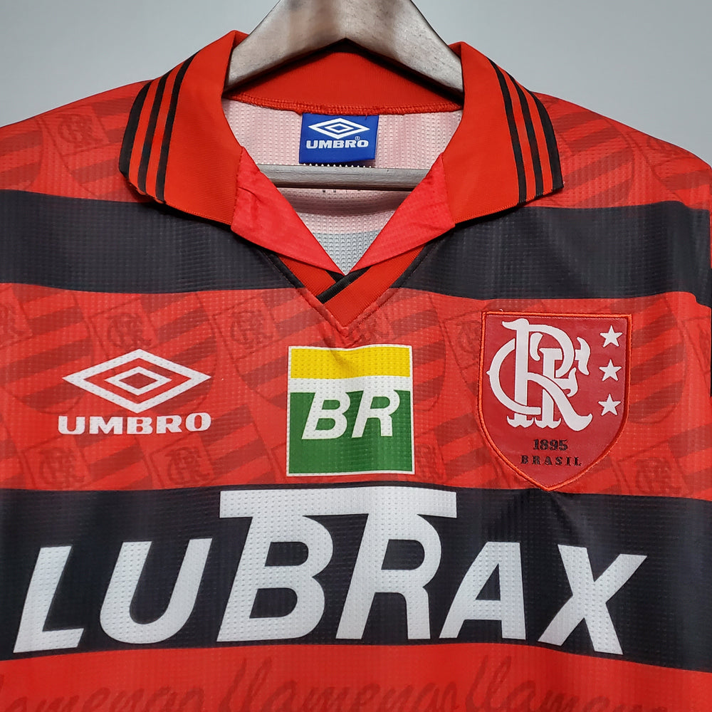 Camisa Flamengo I 1995 Retrô Vermelha e Preta Masculina Umbro