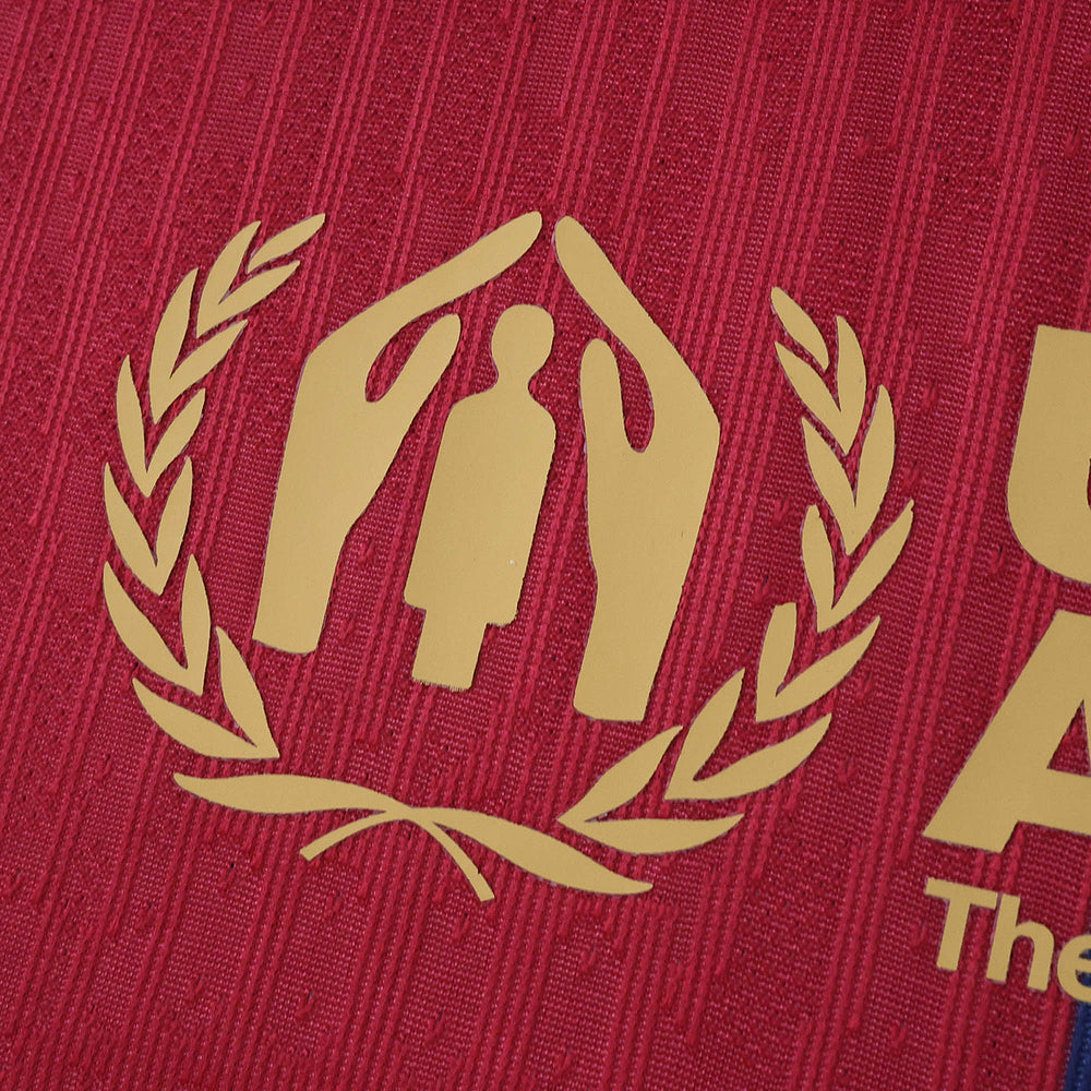 Camisa Barcelona x Travis Scott Home 2024/25 Vermelha/Azul Masculina - Jogador Nike