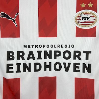 Camisa PSV Eindhoven I 25/26 Branca e Vermelha Masculina Puma