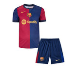 Conjunto Infantil Barcelona Home 2024/25 Vermelho/Azul Nike