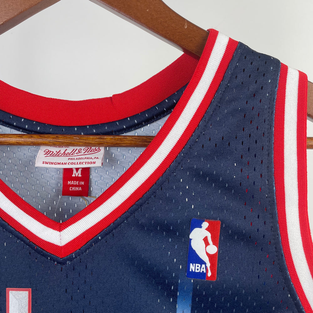 Regata Houston Rockets Mitchell & Ness Olajuwon #34 Retrô 96/97 Azul Mitchell & Ness