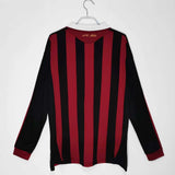 Camisa AC Milan I 2009/2010 Retrô Manga Longa Vermelha/Preta