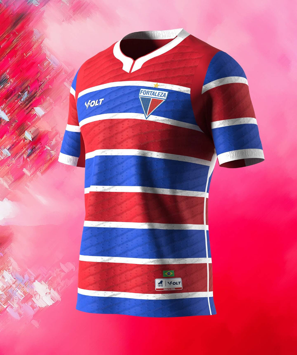 Camisa Fortaleza I 25/26 Vermelha/Azul Volt
