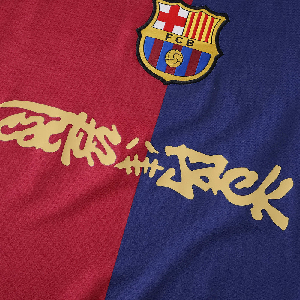 Camisa Barcelona x Travis Scott Home Vermelha/Azul Masculina Nike