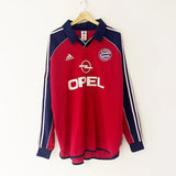Camisa Bayern de Munique I 1999/2000 Retrô Manga Longa Vermelha/Azul