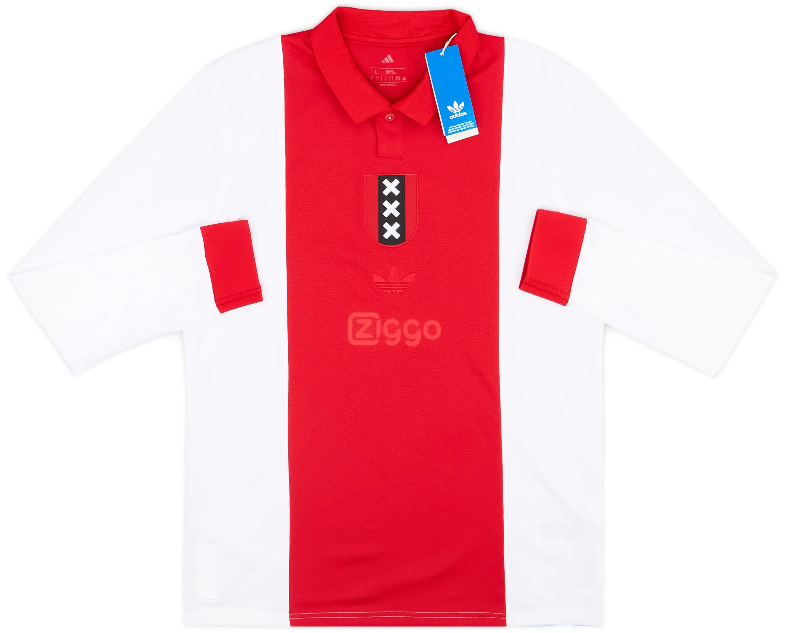 Camisa Ajax Comemorativa 125 Anos Vermelha e Branca Manga Longa