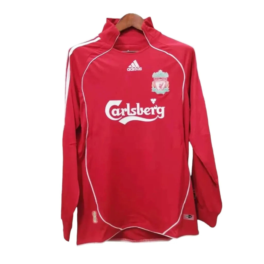 Camisa Liverpool I 2006/2008 Manga Longa Vermelha Masculina