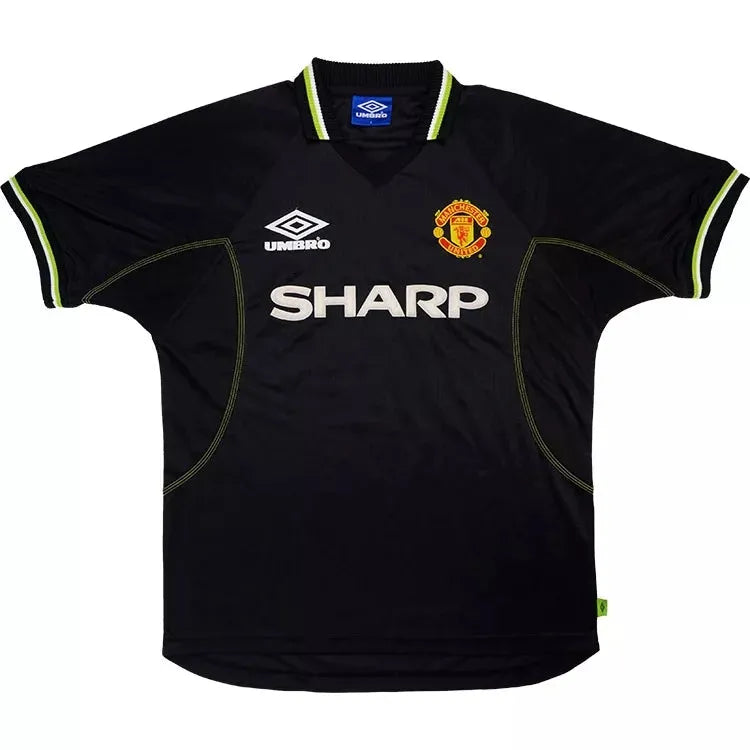 Camisa Manchester United III 1998/1999 Preta Retrô Masculina