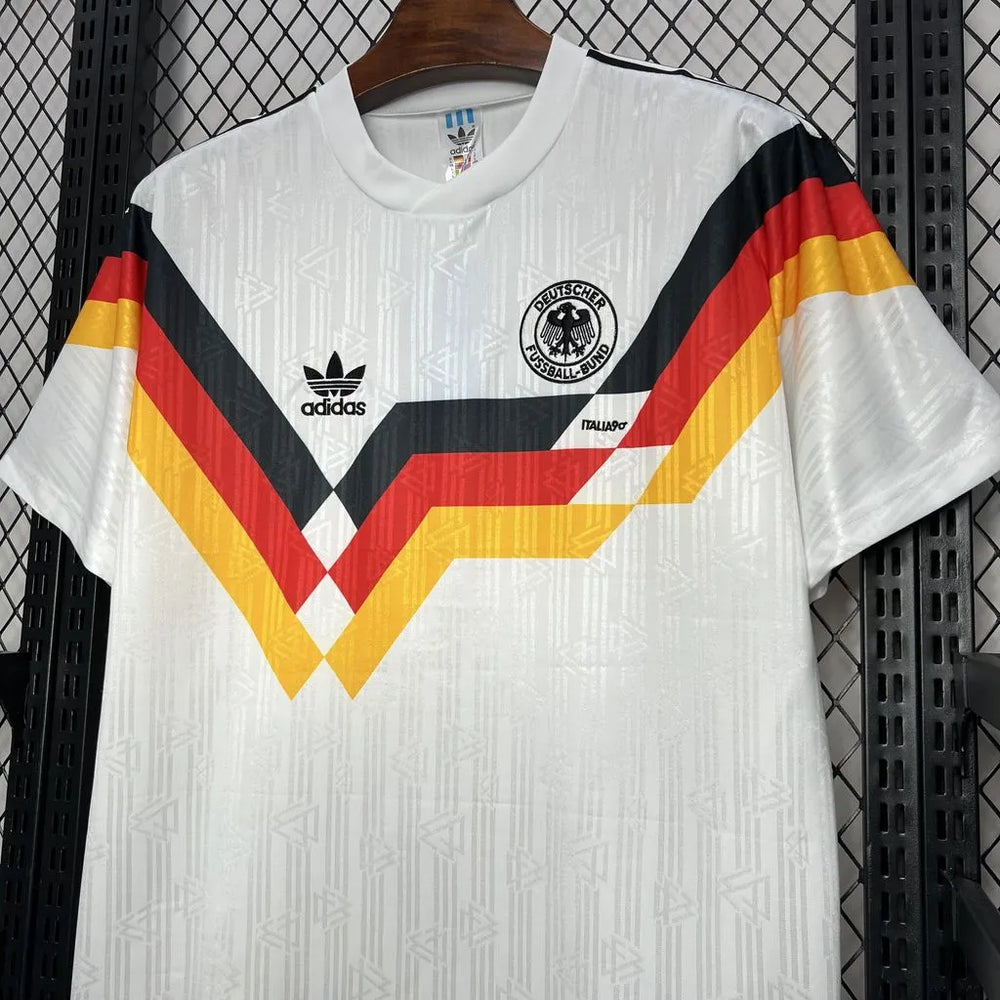 Camisa Seleção Alemanha I 1990 Retrô Branca Masculina Adidas