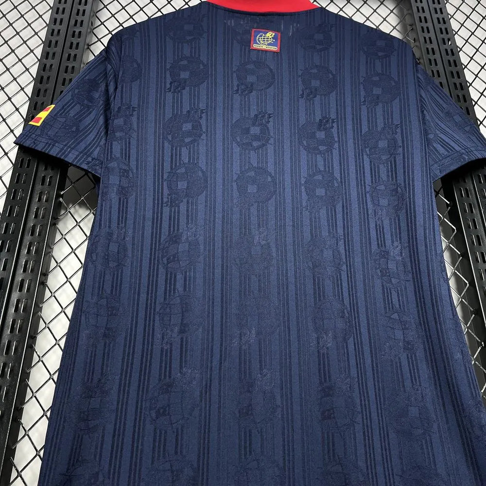 Camisa Seleção Espanha II 1996 Retrô Azul Masculina Adidas