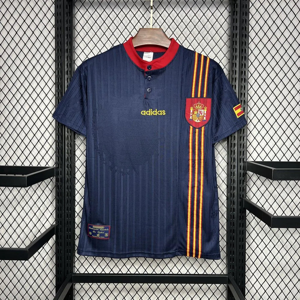 Camisa Seleção Espanha II 1996 Retrô Azul Masculina Adidas