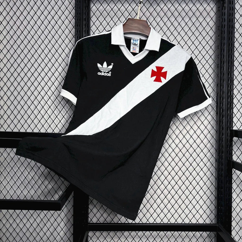 Camisa Vasco da Gama I 1998 Retrô Preta e Branca Masculina Adidas