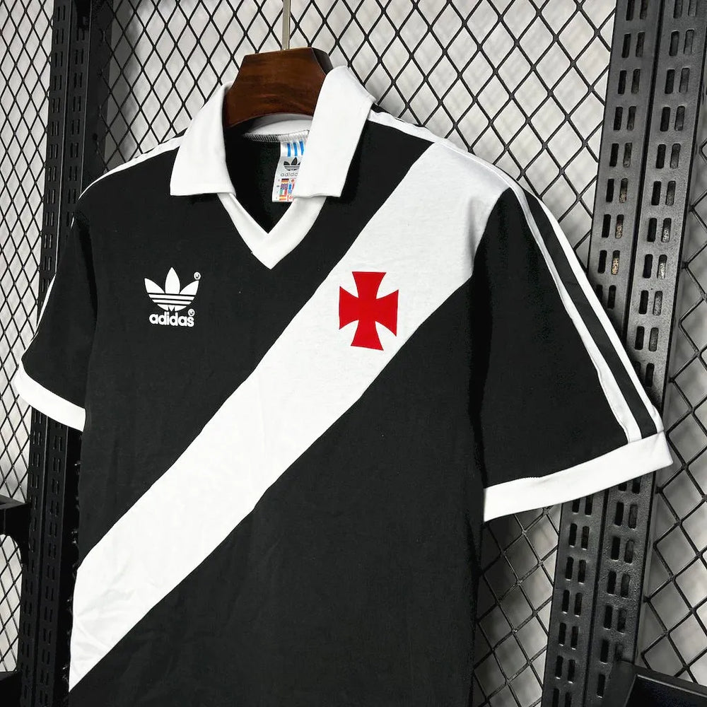 Camisa Vasco da Gama I 1998 Retrô Preta e Branca Masculina Adidas