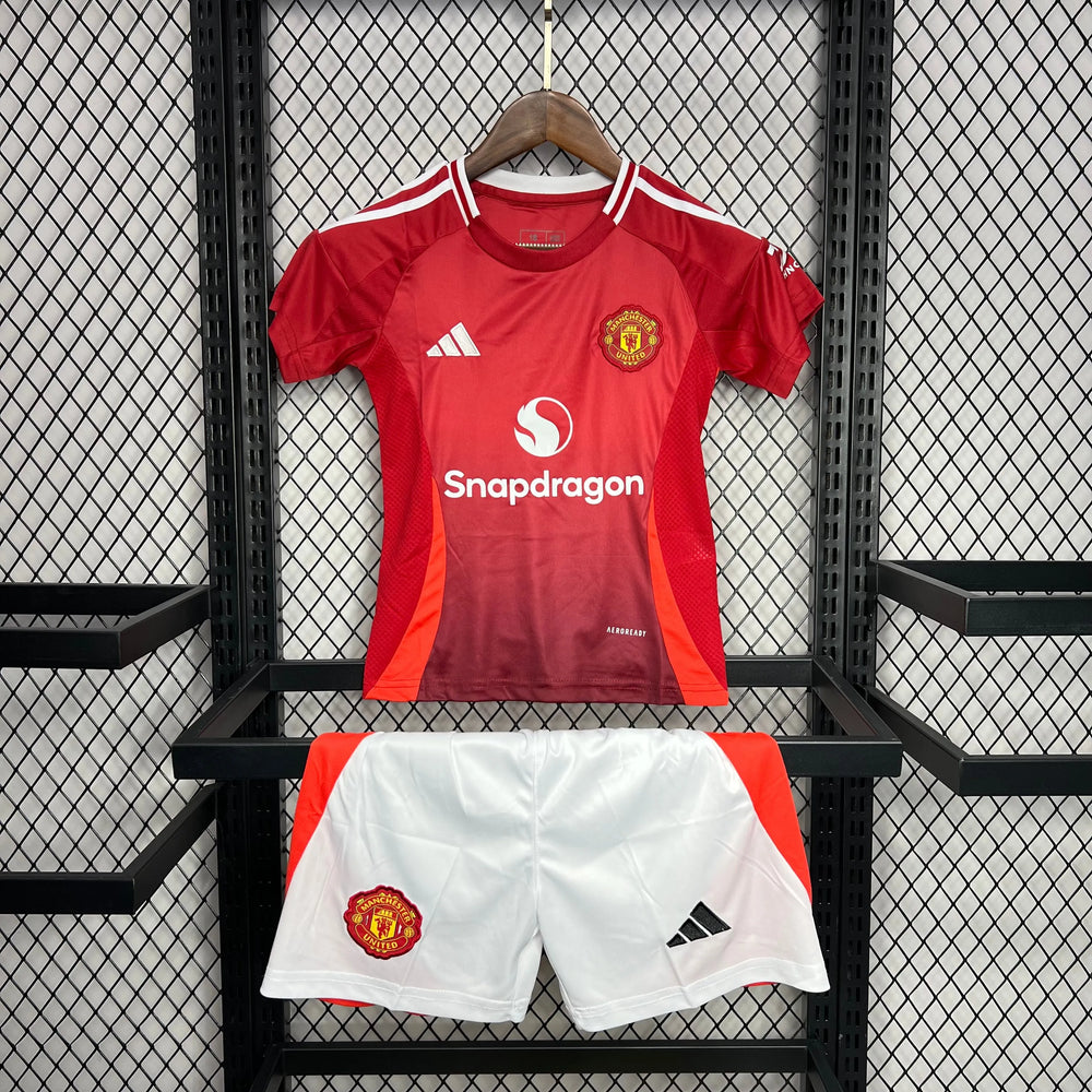 Conjunto Infantil Manchester United I 24/25 Vermelho Adidas