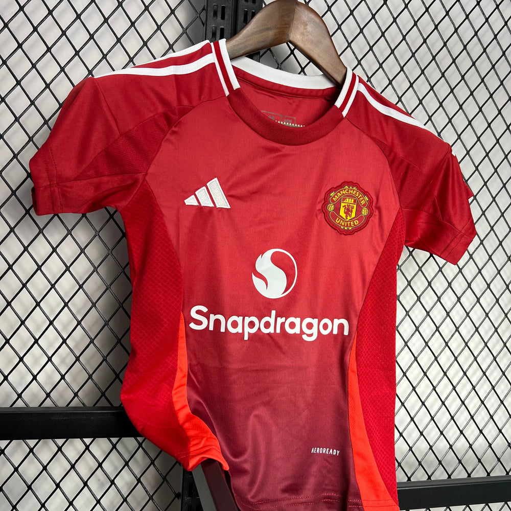 Conjunto Infantil Manchester United I 24/25 Vermelho Adidas