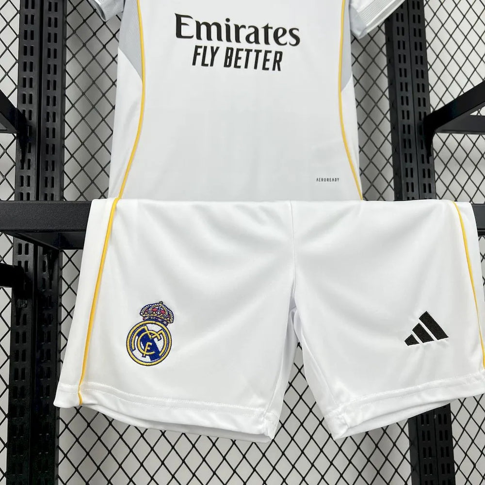 Conjunto Infantil Real Madrid I 25/26 Branco Adidas