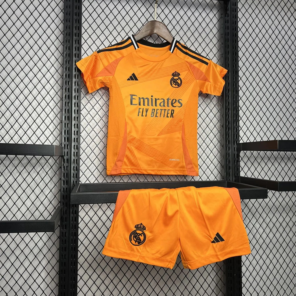 Conjunto Infantil Real Madrid II 24/25 Laranja Adidas
