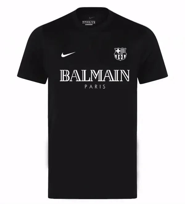 Camisa Barcelona x Balmain Collab Preta Masculina