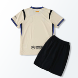 Conjunto Infantil Barcelona Away 2025/26 Dourado Nike