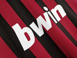 Camisa AC Milan I 2009/2010 Retrô Manga Longa Vermelha/Preta