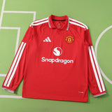 Camisa Manchester United I 26/27 Manga Longa Vermelha