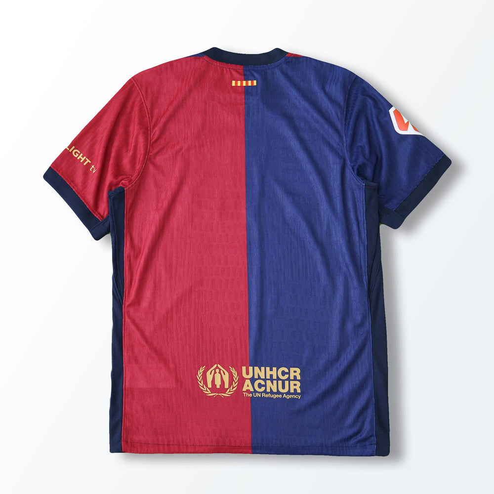 Camisa Barcelona x Travis Scott Home 2024/25 Vermelha/Azul Masculina - Jogador Nike